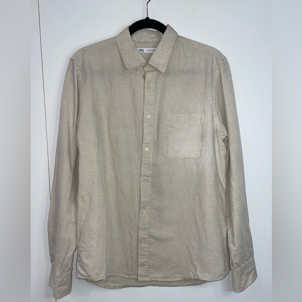 Zara linen button down shirt